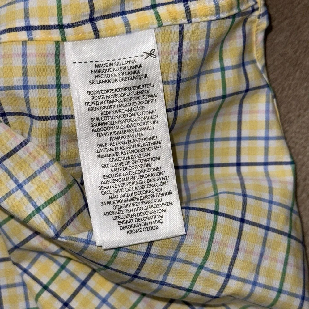 Polo Ralph Lauren Performance Long Sleeve Button Down Men's XL Slim Yellow Plaid